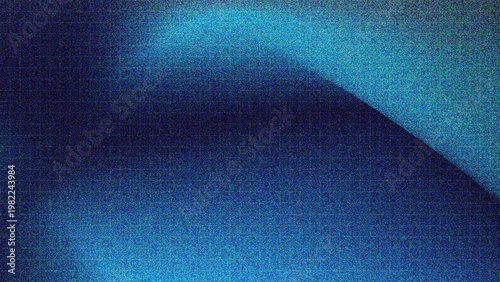 Abstract Blue Gradient Wave Background with Digital Grid and Grainy Texture, Smooth Flowing Neon Light Curves, Futuristic Technology Surface for UI, Data Visualization and Creative Graphics
