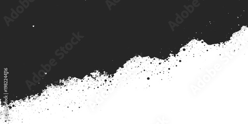 A dynamic motion design of black ink splats and splashes mixing with clear water drops and blue liquid waves to create a fresh grunge paint texture backdrop