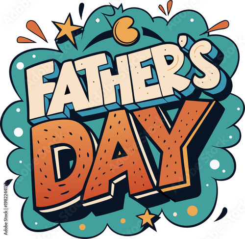 Father's day design element for greeting card, poster, banner, flyer stock illustration