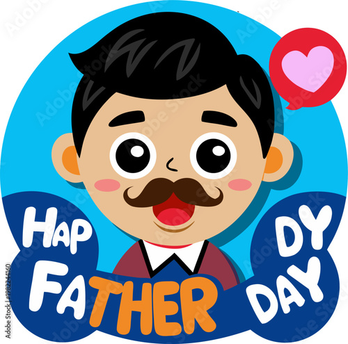 Father's day greetings message vector illustration.