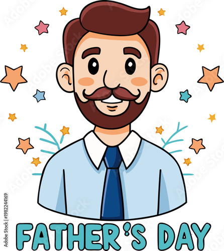 Happy Father's Day design. Background for greeting and congratulations card . Holiday poster template. Vector illustration. stock illustration