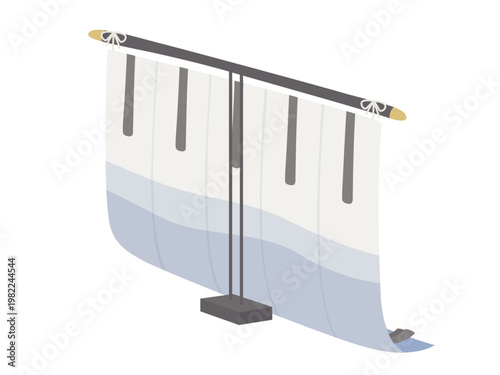 青の几帳のイラスト素材