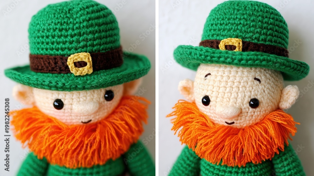 Fototapeta premium Craft a Leprechaun Beard for Amigurumi to Celebrate Irish Culture and Holiday Spirit