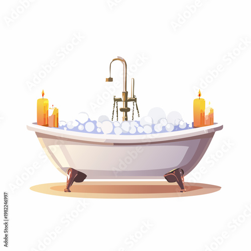 Luxusbad mit Schaumbad und Duftkerzen