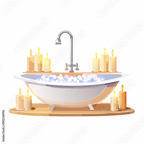 Luxusbad mit Schaumbad und Duftkerzen