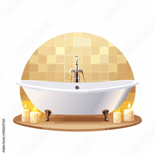 Luxusbad mit Schaumbad und Duftkerzen