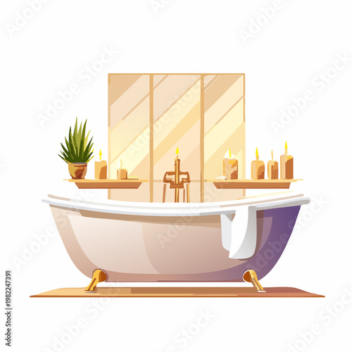 Luxusbad mit Schaumbad und Duftkerzen