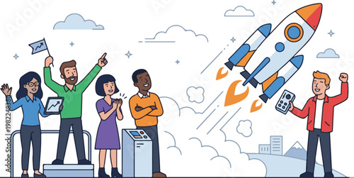 Concept of financial freedom and success with professional reaching goals