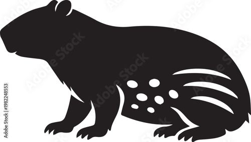 minimalist south american alpaca or vicuña silhouette in black and white flat design vector illustration