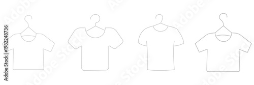 T-shirt on hanger icon. shirt on clothes hanger symbol. vector illustration. black t-shirt sign. clothes icon. vector icon set