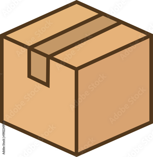 Cardboard Box Icon  Shipping, Packaging & Delivery Parcel Illustration