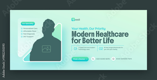 Medical healthcare facebook cover and web banner template