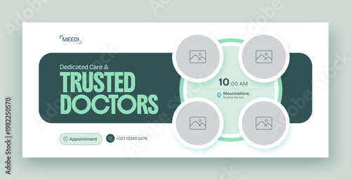 Medical healthcare facebook cover and web banner template