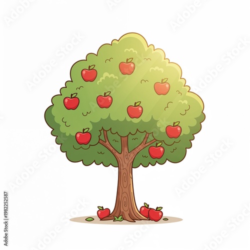 vector illustration of an apple tree