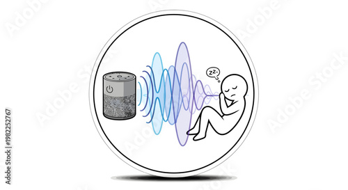 Baby hearing sound waves from speaker, infant hearing test, newborn hearing