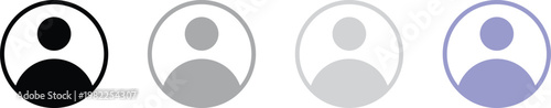 Four user profile icons in different colors on white background