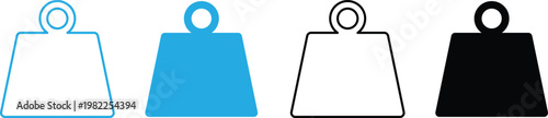 Four different colored weight icons in various line styles