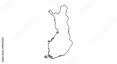 A simple black outline depicts the geographical shape of finland a northern european country high quality