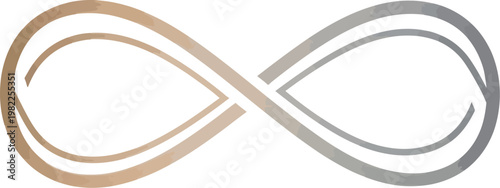Elegant infinity symbol design featuring a smooth golden and silver gradient finish crafted for luxury branding projects that require a sense of timeless eternal connection