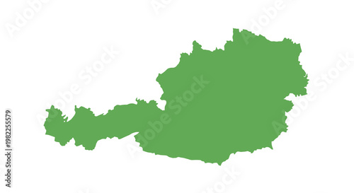 A solid green depiction of the country of austria showcasing its geographical shape high quality professional