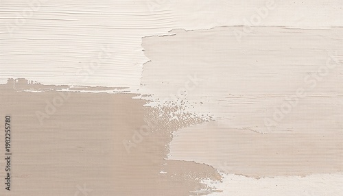 Neutral background with paint brush strokes. Abstract art texture in muted colors. Modern textured acrylic template. Hand drawn painting on canvas. Fragment of contemporary artwork
