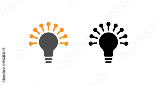 A creative illustration of two lightbulb icons symbolizing ideas and inspiration