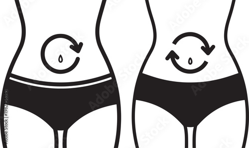 Woman body with menstrual cycle and ovulation illustration