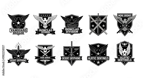 Fotografía Elite Military Force Badge Logo with Bold Strong Concept