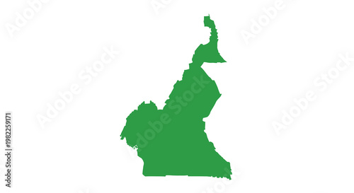 A vibrant green silhouette outlines the geographical shape of the nation of cameroon high quality professional