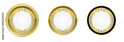laurel badge design for your business, Golden laurel, circular laurel
