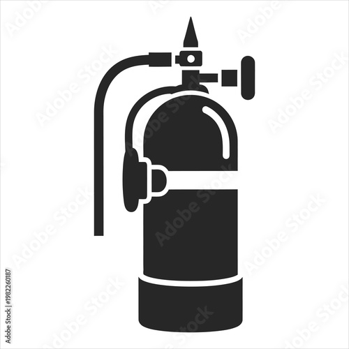Fire extinguisher symbol displays a standard fire safety apparatus used for rapid intervention during accidental workplace or home fires.