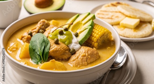 Colombian ajiaco chicken and potato soup