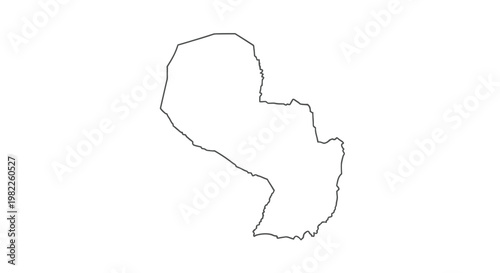A simple black outline depicts the geographical shape of the country of paraguay high quality professional