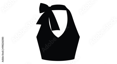 Black bikini top with a bow a simple graphic silhouette