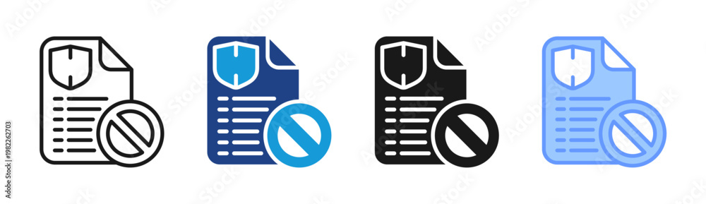 © Rusmicon - Policy Restriction icon set multiple style collection