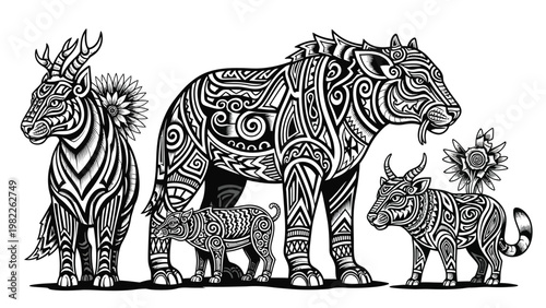 animals vector, illustration