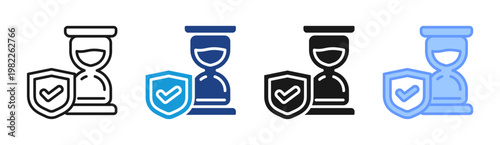 Bild auf Leinwand Coverage Time icon set multiple style collection