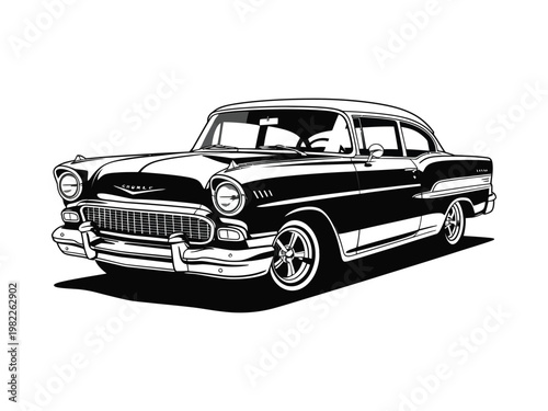 Automobile displays a classic aesthetic.