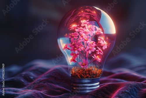 Creative innovation and eco-friendly growth idea on silk fabric