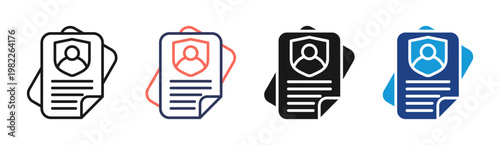 Protected File icon set multiple style collection