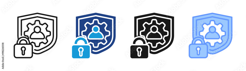 Fototapeta premium System Security icon set multiple style collection