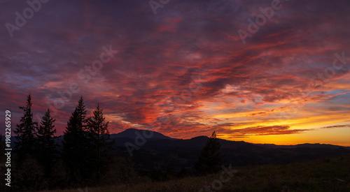 Sunset at Fitton Green Natural Area. Corvallis, Oregon.