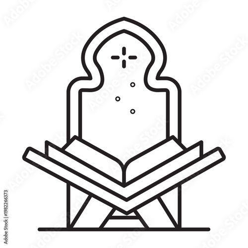 Open Quran Vector Line Icon Design