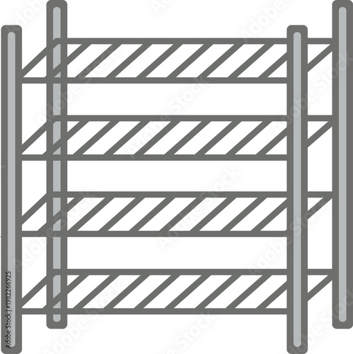 Industrial Storage Rack Icon Empty Shelf Illustration
