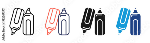 Supplies icon set multiple style collection