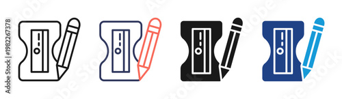 Sharpener icon set multiple style collection