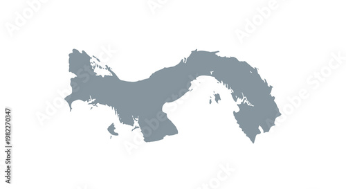 A detailed solid gray silhouette of panama s geographical shape against a white background high quality
