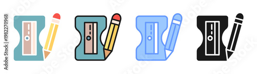 Sharpener icon set multiple style collection