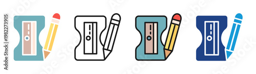 Sharpener icon set multiple style collection
