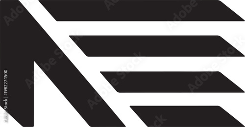 Black and white abstract geometric pattern with parallel lines and diagonal stripes also transparent background